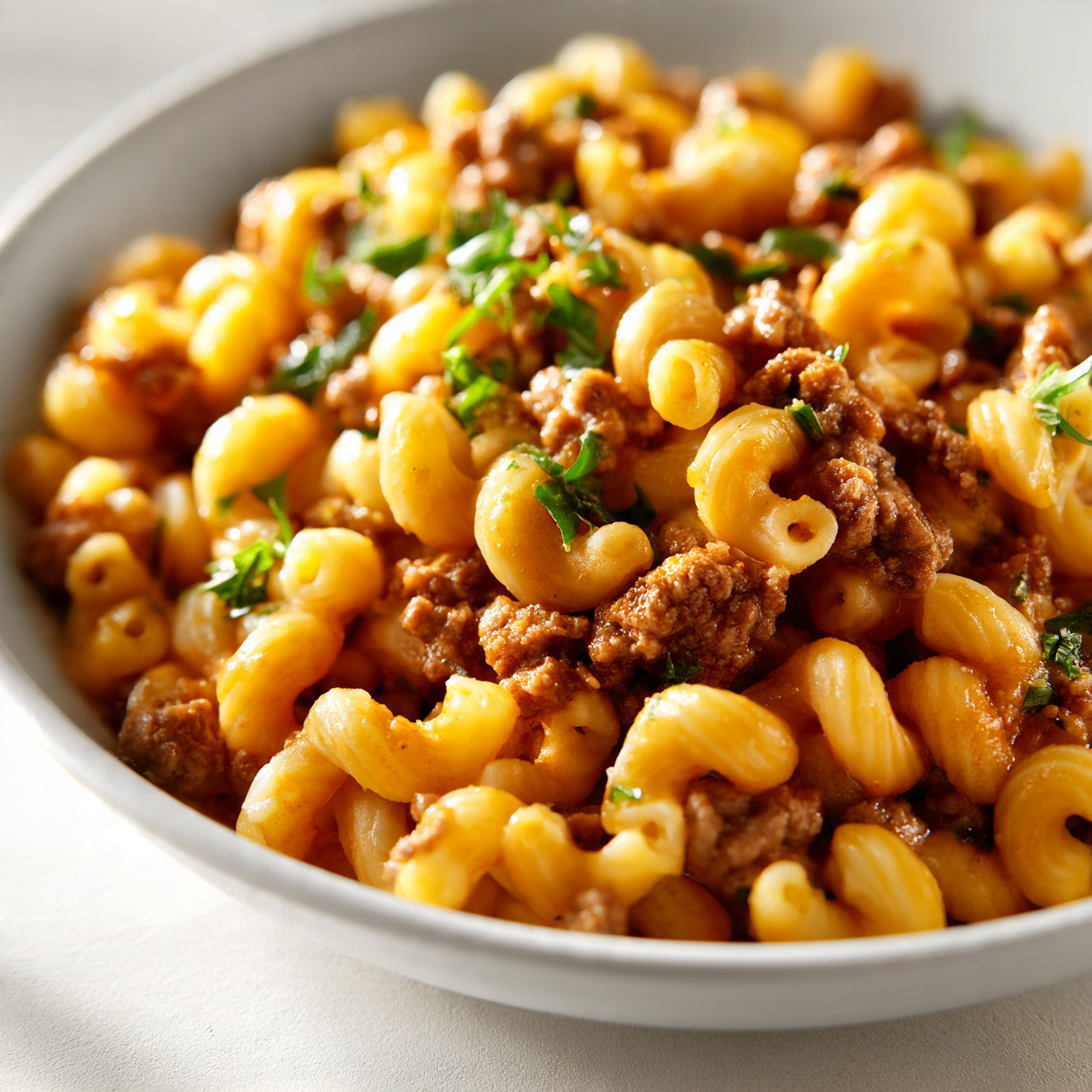 Creamy Cheesy Ground Beef and Shells Pasta