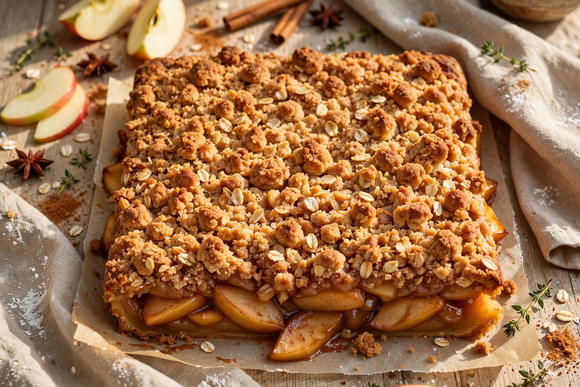 Apple Slab Pie with Crumble Topping