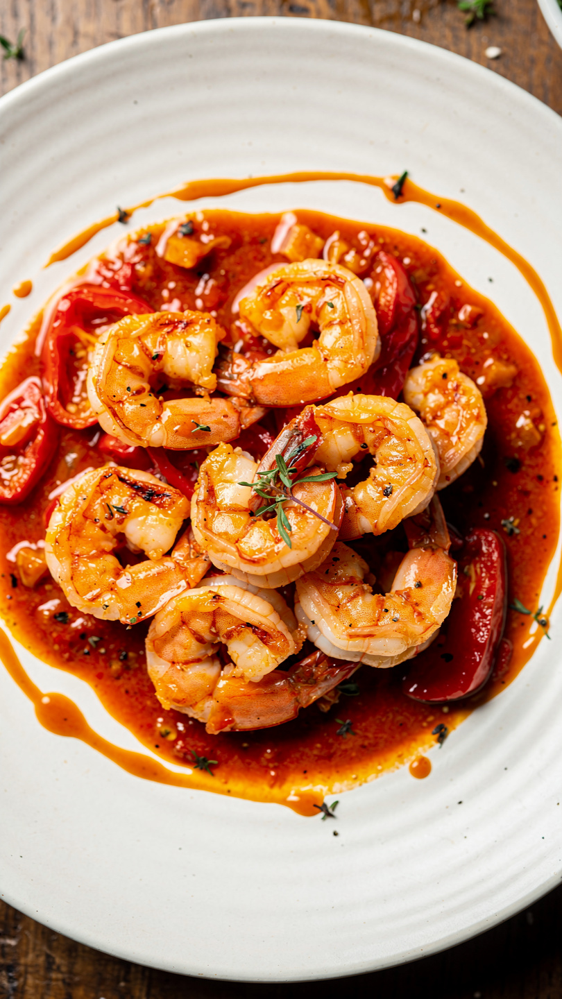 Shrimp in Roasted Pepper Sauce