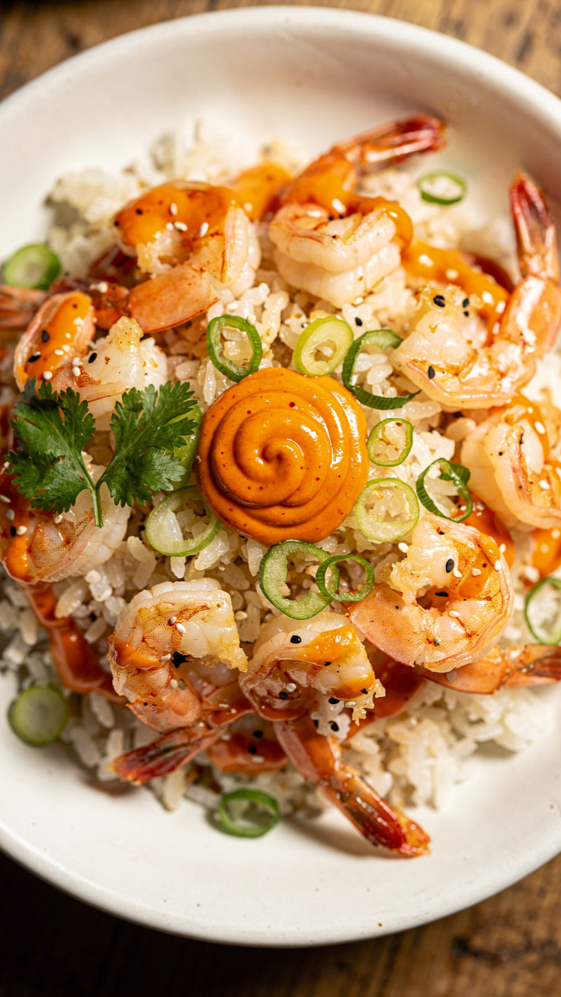 Shrimp Rice Bowls with Spicy Mayo